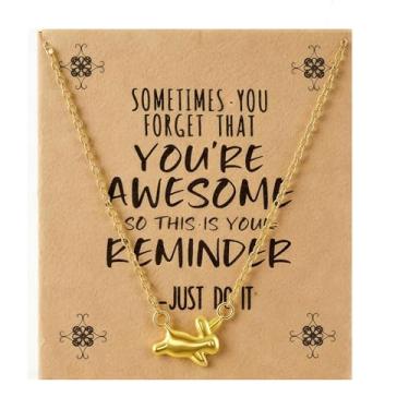 Imagem de Colar feminino banhado a ouro 14K com concha de dragão, palmeira, cavalo-marinho, concha de concha de sardinha, bota de caubói, pingente de coelhinho, joia delicada, presentes para ela, acessórios de