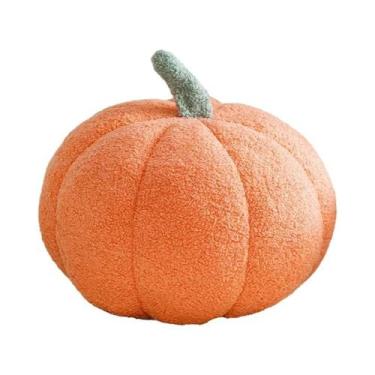 Imagem de Almofada Decorativa De Pelúcia Laranja Em Forma De Abóbora, Estilo Nór