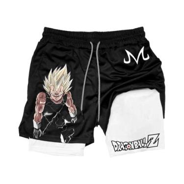 Imagem de Shorts Esportivos Masculinos De Dupla Camada Dragon Ball GOKU Vegeta A