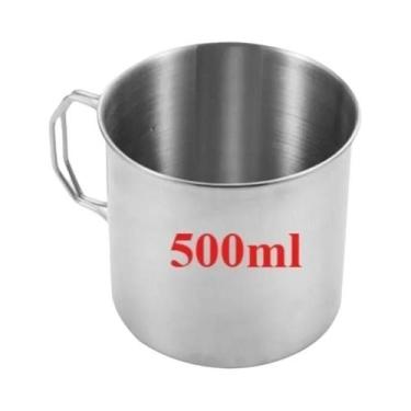 Imagem de Copo De Camping Com Cabo Dobrável Em Aço Inoxidável 250/350/500/700ml 