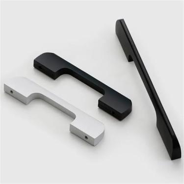 Imagem de Puxadores longos de alumínio puxadores de porta de armário quarto armário cozinha armário gaveta puxa móveis ferragens 1 peça (prata 224 mm)