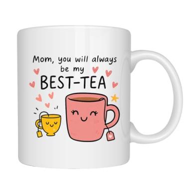 Imagem de EZCLASSY - Caneca fofa de melhor chá para mãe, avó, avô, tia, presente engraçado para amantes de chá, caneca kawaii fofa para mulheres familiares, xícara de chá de café para aniversário, dia das mães