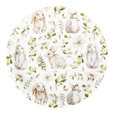Imagem de Pratos de festa de Páscoa, aquarela, coelhinho, coelho, pratos de papel descartáveis, 18 cm, primavera, feliz Páscoa, sobremesa, pratos para aperitivos, primavera, jardim, artigos e decorações (24)