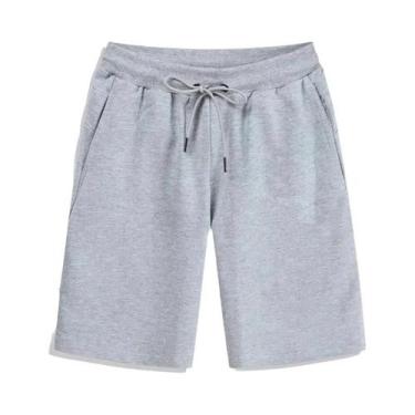 Imagem de Calças Jogger Masculinas De Verão Com Cordão Elástico, Shorts Esportiv