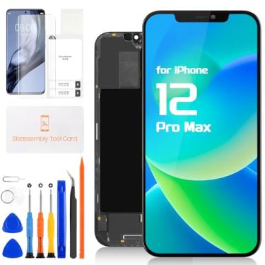 Imagem de Substituição de tela para iPhone 12 Pro Max - para iPhone 12 Pro Max LCD Display digitalizador para iPhone 12 ProMax A2342 A2410 A2411 A2412 LCD Touch Screen Montagem completa com ferramentas de