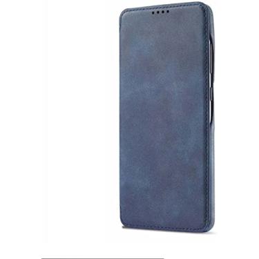 Imagem de FULNES Coldre flip para Apple iPhone 14 Plus 6,7 polegadas 2022, capa de telefone fólio resistente a arranhões de couro à prova de choque [slot para cartão] (cor: azul)