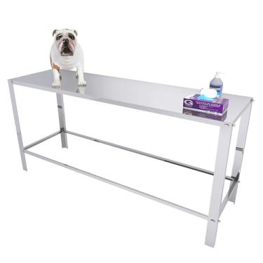 Imagem de Mesa Cirúrgica Veterinária em Aço Inox 304, 140x53x84 cm, Acabamento Escovado