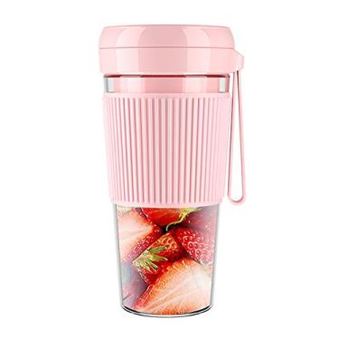 Imagem de Liquidificador Elétrico Portátil para Frutas Recarregável via USB Máquina de Smoothie Garrafa Esportiva Suco com Tampa -Vazamento Mangueira Silicone P
