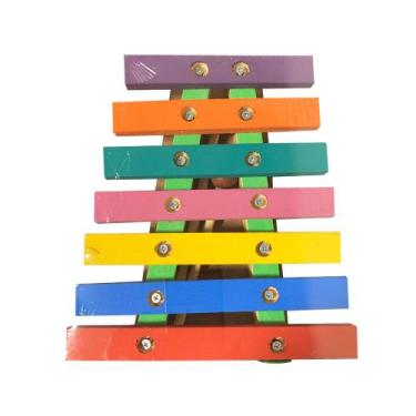 Imagem de Xilofone Infantil Sem Alça Brinquedo Educativo em MDF - Maninho Brinqu
