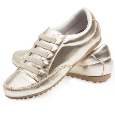 Imagem de Sapatênis feminino  mocassim confortável tênis - ekkol, 37, Ouro light