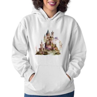 Imagem de Moletom Feminino Castelo de Fadas - Foca na Moda, Branco, GG