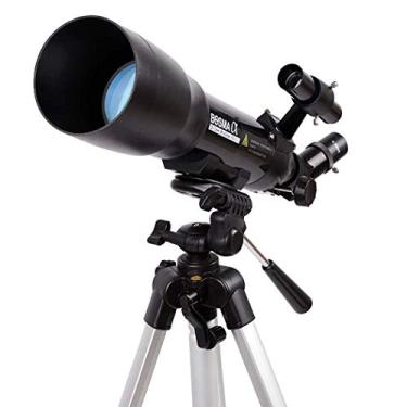 Imagem de pcagfaajmh Telescópio refrator de distância focal de 400 mm com tripé e telescópio portátil para crianças e iniciantes em astronomia, filme verde multicamadas preto (preto)