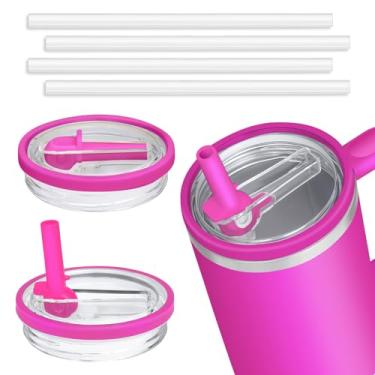 Imagem de Pacote com 2 tampas de substituição com canudo à prova de vazamento de 1,134 g para Stanley Quencher, substituição de tampa de copo de 1,134 g para Stanley Cup, capa de canudo à prova de derramamento