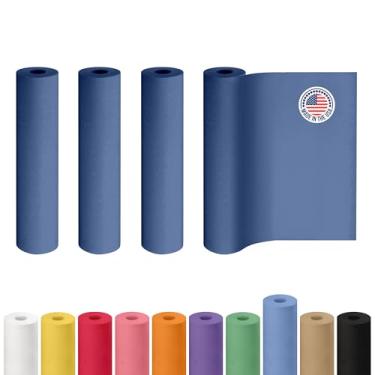 Imagem de Rolo de papel kraft azul de 61 cm x 3048 cm, pacote com 4 - Papel artesanal de qualidade feito nos EUA para embrulhar presentes, artes e artesanato infantil, projetos escolares - 100% reciclado