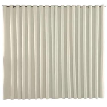 Imagem de Cortina Blackout em Tecido 100% Poliéster, Cor gelo, 4,00x2,80m, com Ilhós Cromado, Dividida em 2 Partes