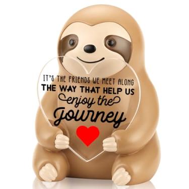 Imagem de PQUCXZ Estatueta de preguiça engraçada presente para amigas, aproveite a jornada com amigos, presentes fofos de amizade para colega de trabalho Bestie BFF Sister Women, Dia de Ação de Graças