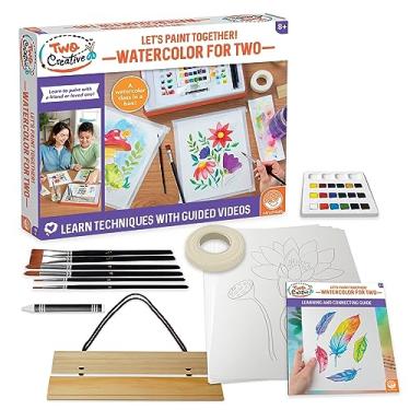Imagem de MindWare Creative Watercolor for Two Paint Set, Guided Video Art Kit with Brushes, Paints and Paper for Shared Painting, Creative Art Activity for Kids Ages 8 and Up, Art Gift for Kids