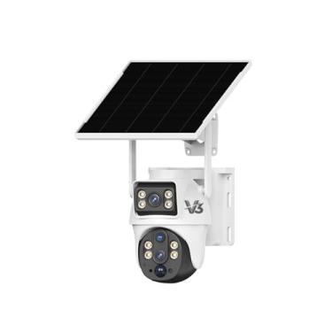 Imagem de Câmera de Segurança Solar 4G com Zoom 10x, Dupla Lente e Tela Dupla, Visão Noturna Colorida, IP65, Sem Wi-Fi Necessário