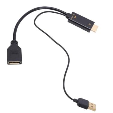Imagem de ASHATA Adaptador de Cabo Fêmea 4K @ 60Hz HDMI para DP, Cabo Adaptador HDMI para DisplayPort, Plug and Play de Transmissão Sem Perdas
