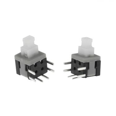 Imagem de 10 peças 5,8 x 5,8 mm x altura 10,1 mm interruptor de botão liga/desliga através do furo PCB DPDT interruptor de chave de ângulo reto bloqueio automático