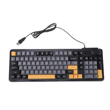 Imagem de Jectse Teclado para Jogos Com Fio, Função de Rotação Personalizável Teclado de Membrana Retroiluminado Ergonômico Com Design ABS Suave para Jogos de Digitação de Trabalho