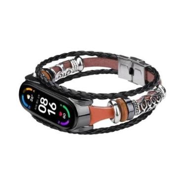 Imagem de Pulseiras De Couro Estilo Étnico Retrô Para Smartwatch Xiaomi Mi Band 