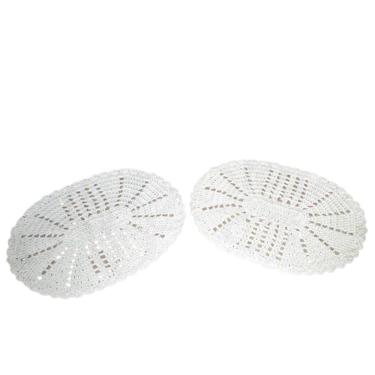 Imagem de Par De Tapetes Em Crochê Oval Liso - Amazonita