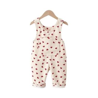 Imagem de Macacão De Corduroy Para Bebês Meninos E Meninas Com Padrão De Coração