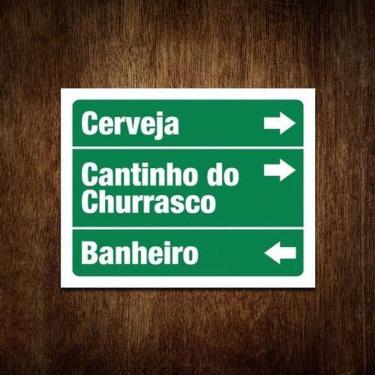 Imagem de Placa De Transito Cerveja Cantinho Churrasco Banheiro 36X46
