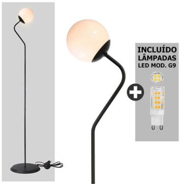 Imagem de Luminária Coluna Abajur Piso Chão Globo - KOMA+ Lâmpada G9 220V, 220V
