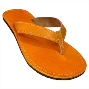 Imagem de Chinelo Unissex de Couro Legítimo Artesanal com Solado de Borracha Lev