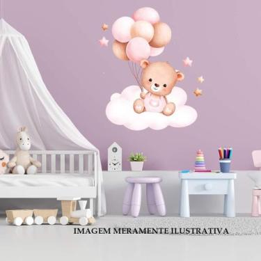 Imagem de Adesivo De Parede Ursinha Na Nuvem Mod02 - Lojinha Da Luc Adesivos