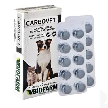 Imagem de Antidiarreico de Ação Bactericida Carbovet para Cães e Gatos - 20 Comp