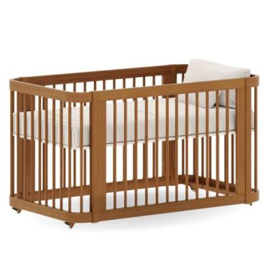 Imagem de Berço Evolutivo 3 em 1 Cromo  Nogueira - Quater