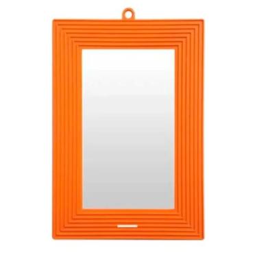 Imagem de Espelho Retangular Moldura Plástica Laranja N.10 - Budeplast