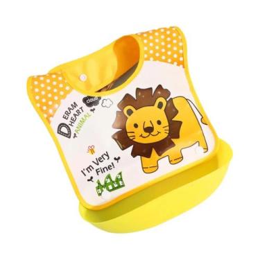 Imagem de Babador Impermeável Para Bebê Com Bolso 3D Removível Para Alimentos, B