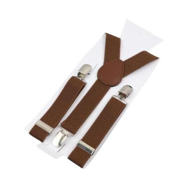 Imagem de Suspensórios Ajustáveis De Couro Elástico Em Cores Sólidas Para Crianç
