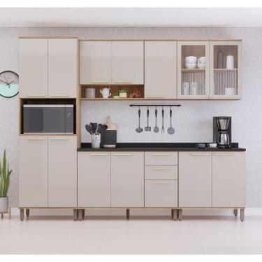 Imagem de Cozinha Modulada Compacta 5 Peças com Tampos e sem Pia Isis Luciane Mó