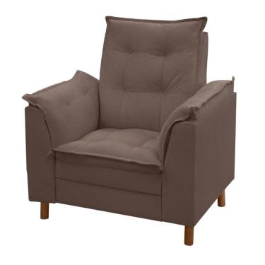 Imagem de Poltrona Isa Escritório Consultório Recepção Suede Marrom - Mabe Magazine