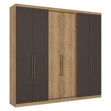 Imagem de Guarda Roupa Casal Passione Ultra 6 Portas Capuccino Cacau Acetinado - Thb