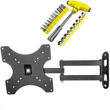 Imagem de Suporte de Tv Parede Articulado 14 a 42 Pol Smart Led Tv + Jogo de Fer