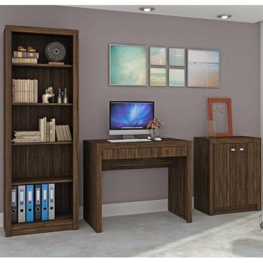 Imagem de Conjunto para Home Office Ideal 3 Peças Nogal Tecno Mobili