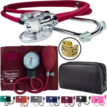 Imagem de Kit Aparelho Pressao Esteto Estetoscopio Esfigmo Pa Med Incoterm Premi