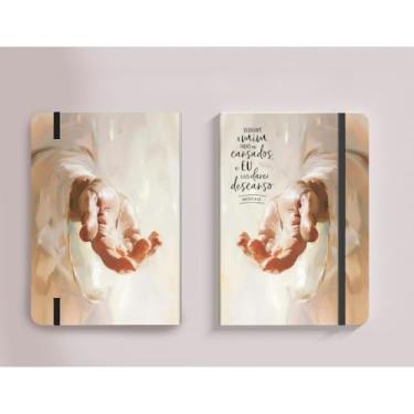 Imagem de Caderno A5 capa dura 160 páginas papel pólen estilo moleskine para anotações, caderneta para estudo e organização, caderno de anotações pautado ou sem pauta, não acompanha caneta (VINDE A MIM,PONTILHADO)