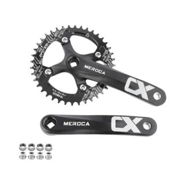 Imagem de Conjunto De Pedivela De Bicicleta MTB Em Liga De Alumínio Preto 104BCD