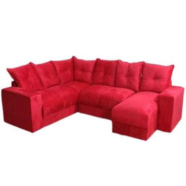 Imagem de Sofá de Canto 6 lugares Tecido Suede Vermelho - Multi Móveis