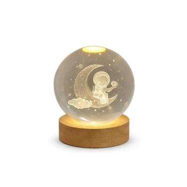 Imagem de Luminária Globo de Cristal Base Média 8cm Decorativa para Sala Quarto 