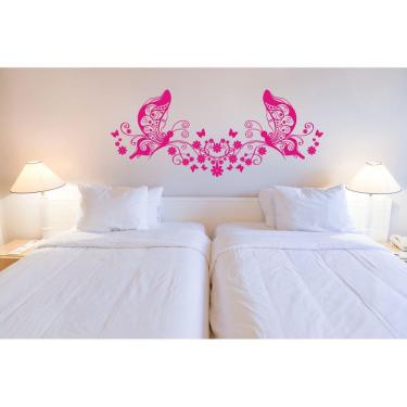 Imagem de Adesivo Decorativo De Parede 2 Borboletas Floral Florido