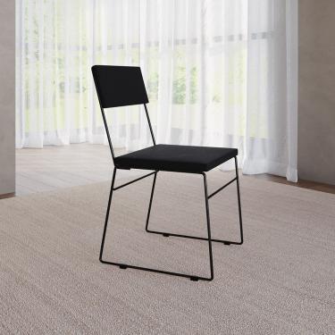 Imagem de Cadeira de Jantar Estofada Málaga Veludo para Mesa Sala de Jantar Cozinha Conforto - Preto