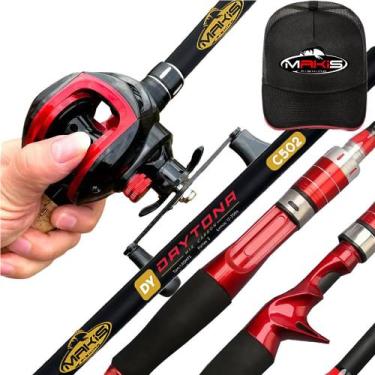 Imagem de Kit Pesca 10kg Carretilha 19 Rol Anti Cabeleira + Vara de Carbono - Ma